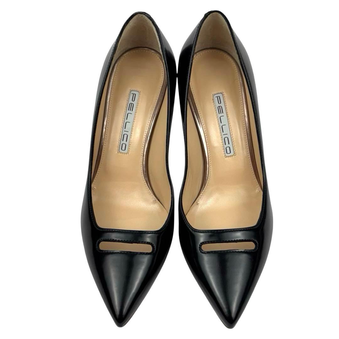 【外側美品】PELLICO ペリーコ 23cm　36 アネッリ　黒　パンプス