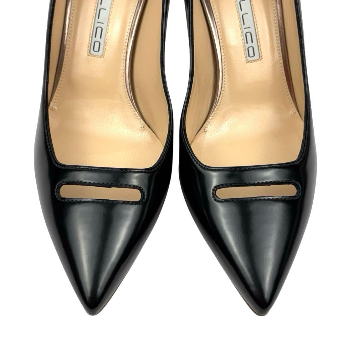 【外側美品】PELLICO ペリーコ 23cm　36 アネッリ　黒　パンプス