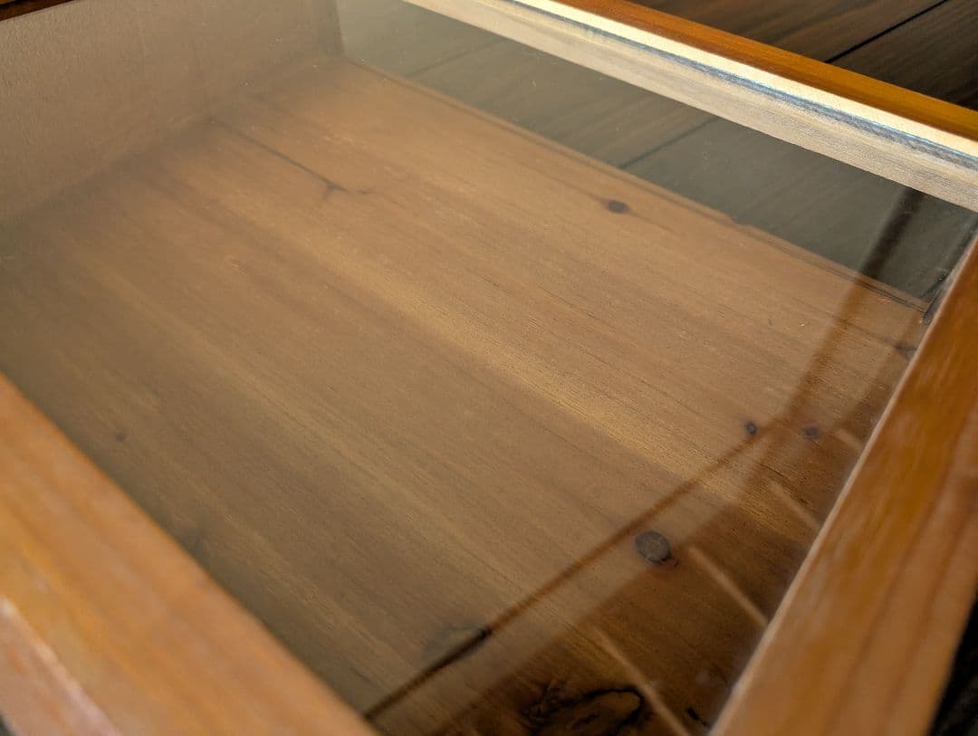 アンティーク調　木製透明ガラスケース　アクセサリーケース　木箱　ヴィンテージ調