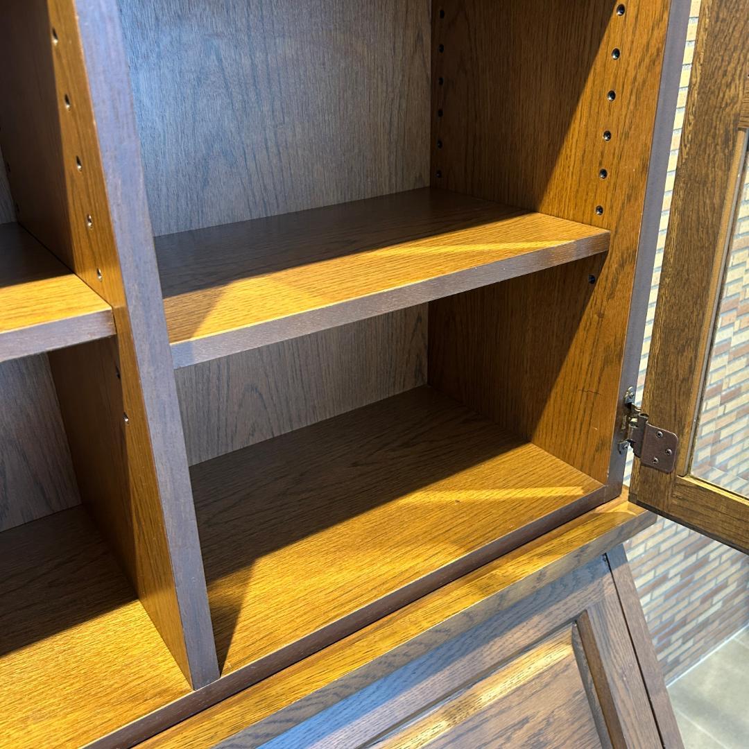 ♥ライティングビューロー　上棚付き　民芸家具　オーク