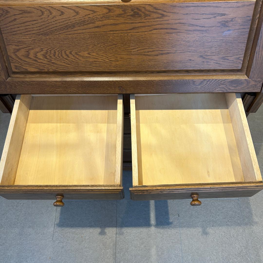 ♥ライティングビューロー　上棚付き　民芸家具　オーク