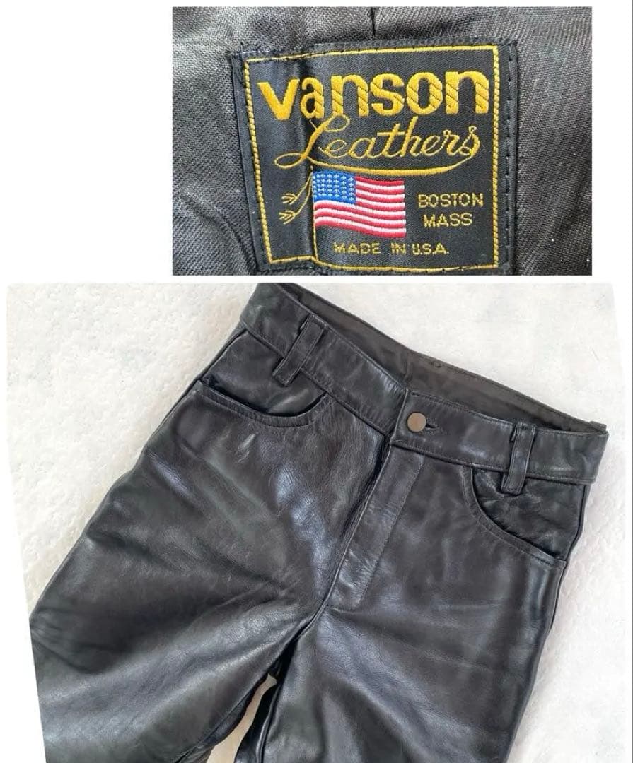 VANSON バンソン レザーパンツ USA 黒 W29