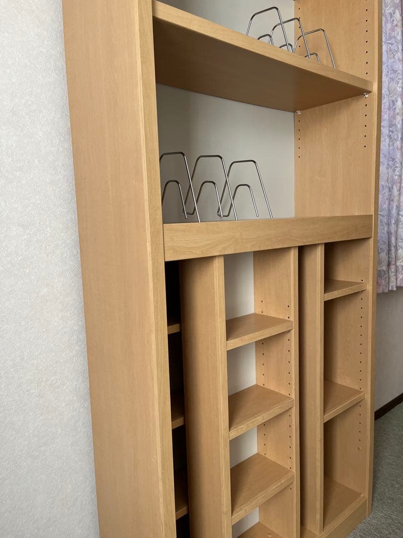 木製本棚　スライド式