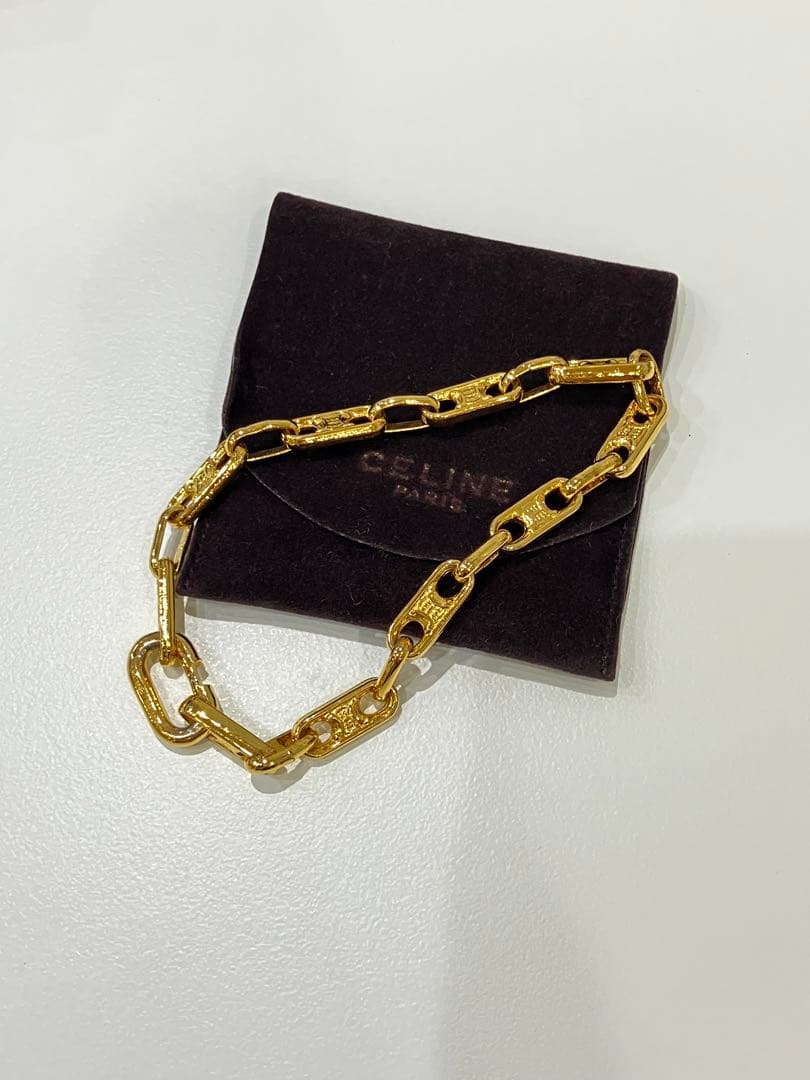 セリーヌ　トリオンフ ブレスレット ヴィンテージ アクセサリー　ゴールド