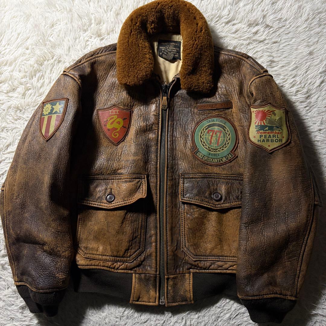 【雰囲気抜群】AVIREX フライトジャケット　 G-1 トップガン　羊革