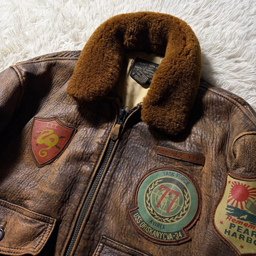 【雰囲気抜群】AVIREX フライトジャケット　 G-1 トップガン　羊革