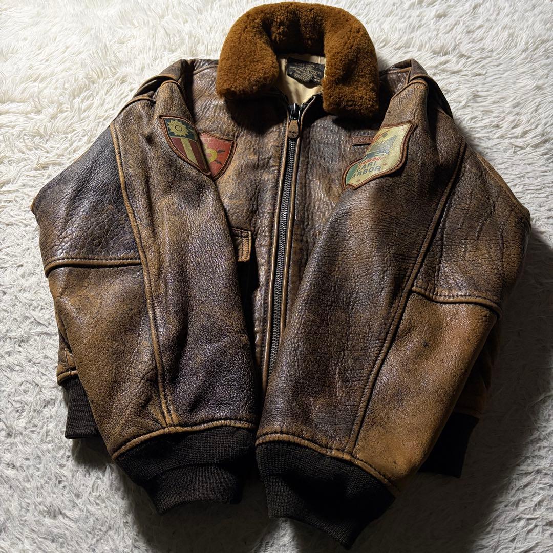【雰囲気抜群】AVIREX フライトジャケット　 G-1 トップガン　羊革