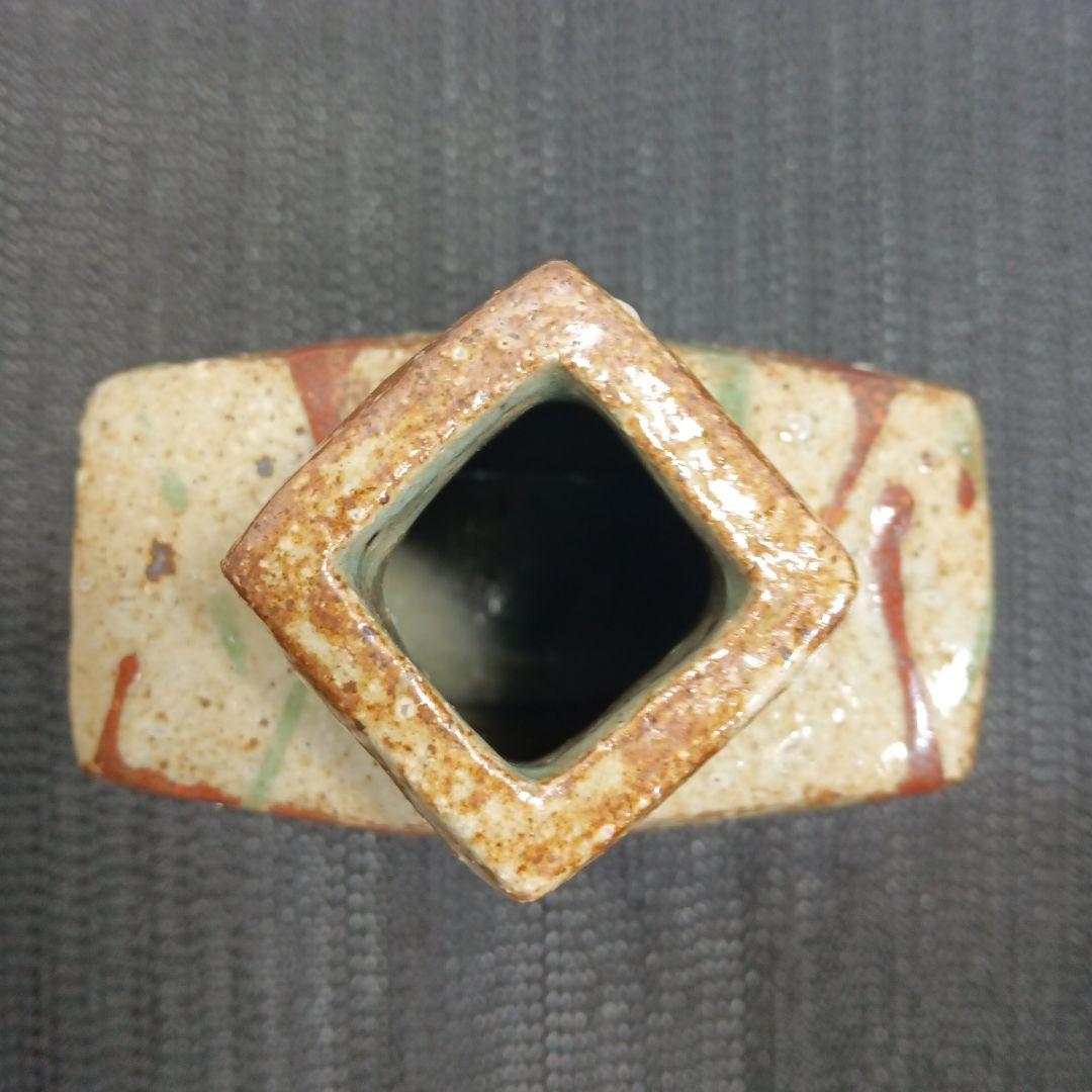 民藝スタイル 花瓶 花器 陶器 四角花瓶