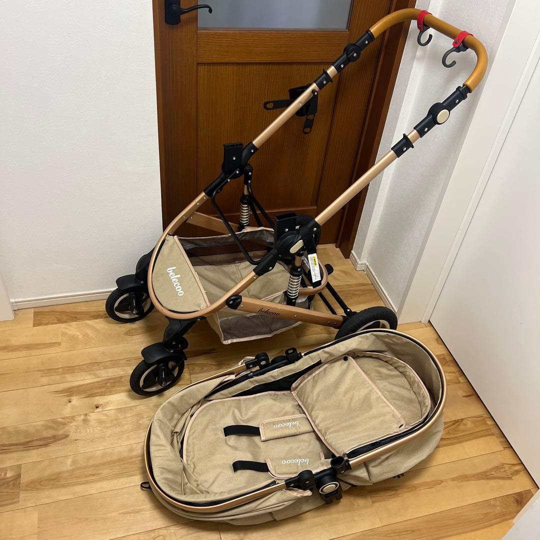 【美品】belecoo ベビーカー　ベージュ