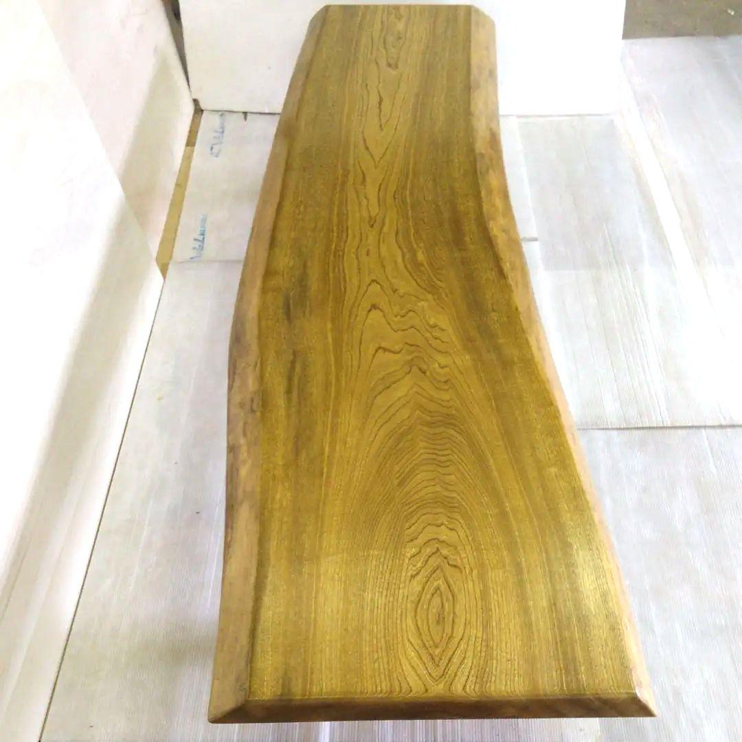 天然木ナラ変杢座卓