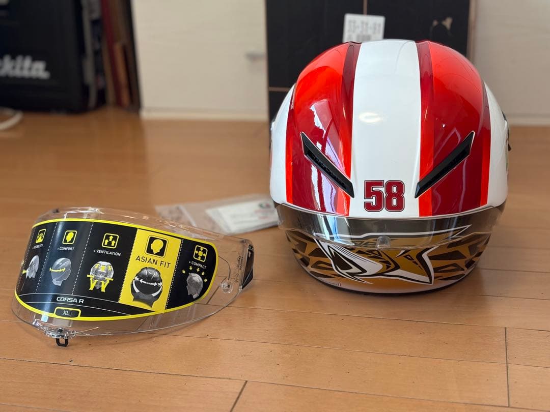 AGV コルサR シモンチェリ　アジアンフィットXL中古品　CORSA R