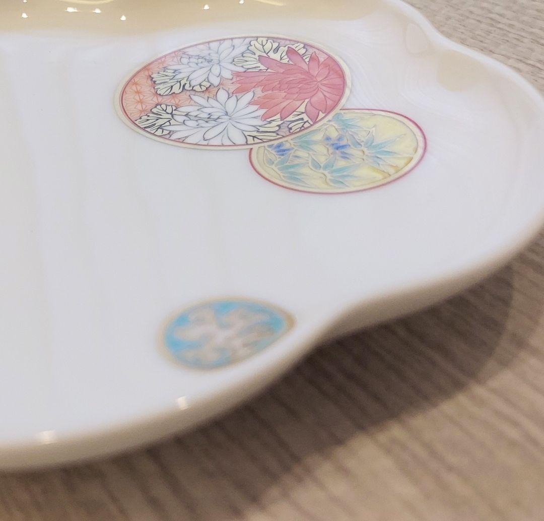 【新品】深川製磁　寿赤絵　トリプレット　緋(AKE)　3枚セット　宮内庁御用達