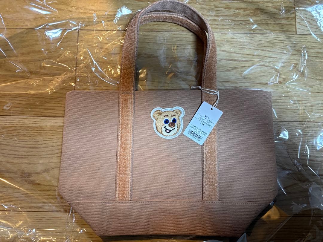 ラブラリー バイ フェイラー オールドテディ ワッペン トートバッグ　ベージュ