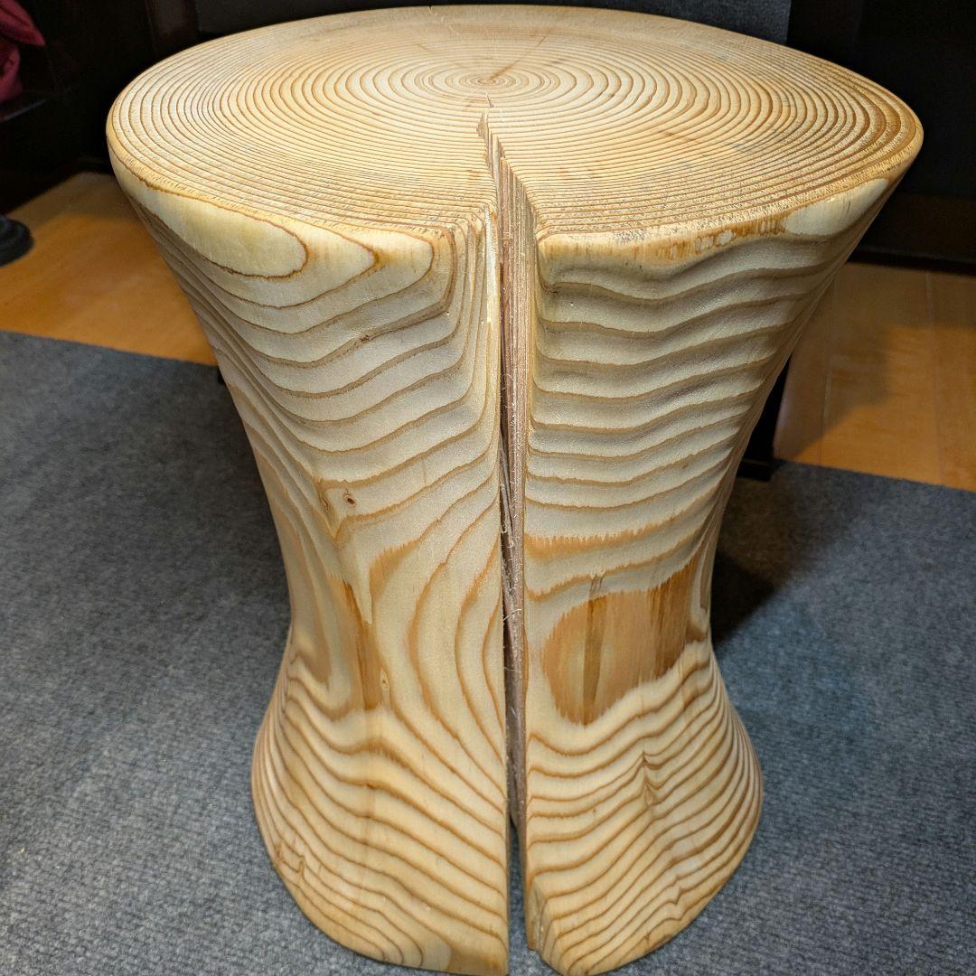 モミ　天然木　丸太　椅子　スツール　高さ約40㎝