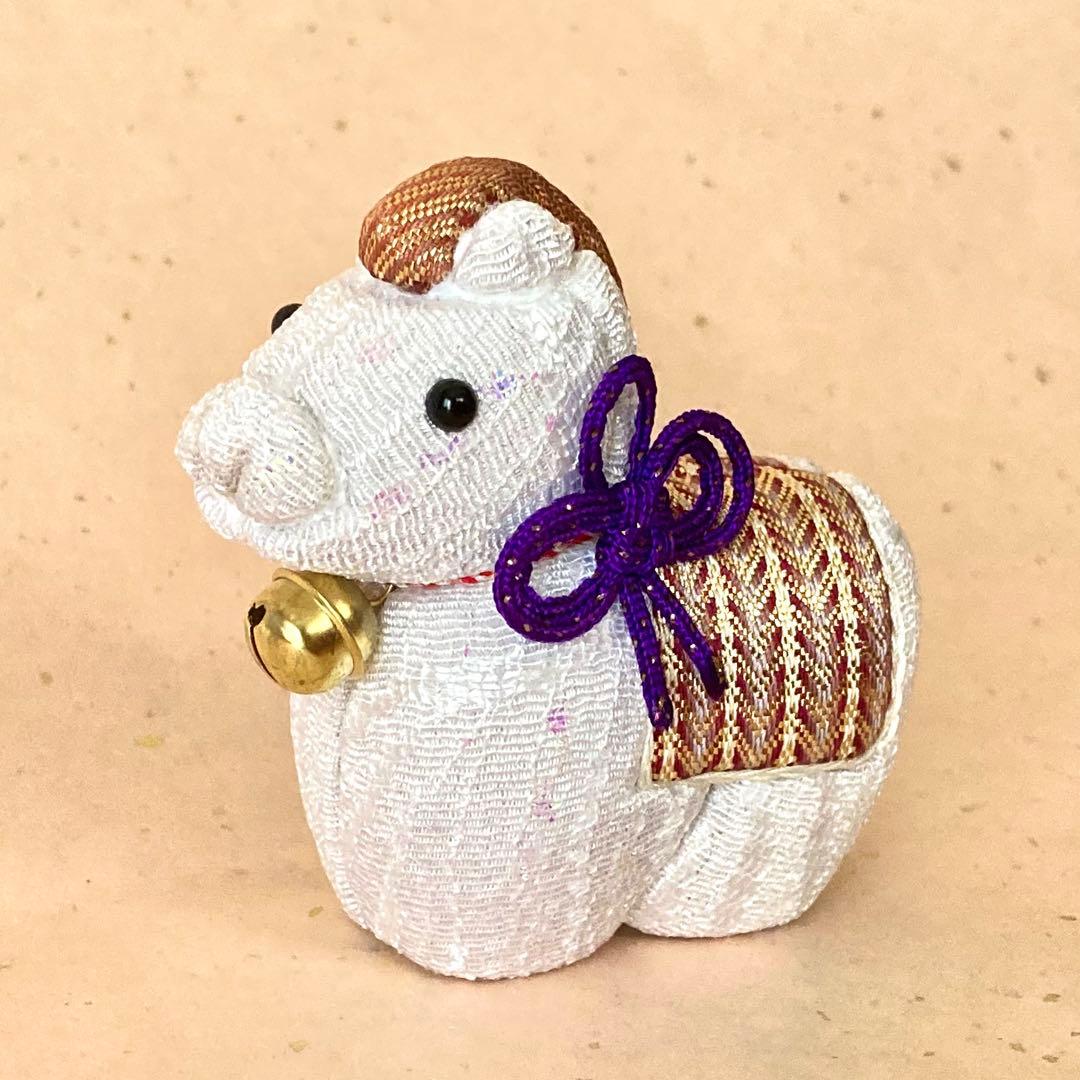 手織り　佐賀錦　木目込人形　午　干支人形 2026年　紫　一点物