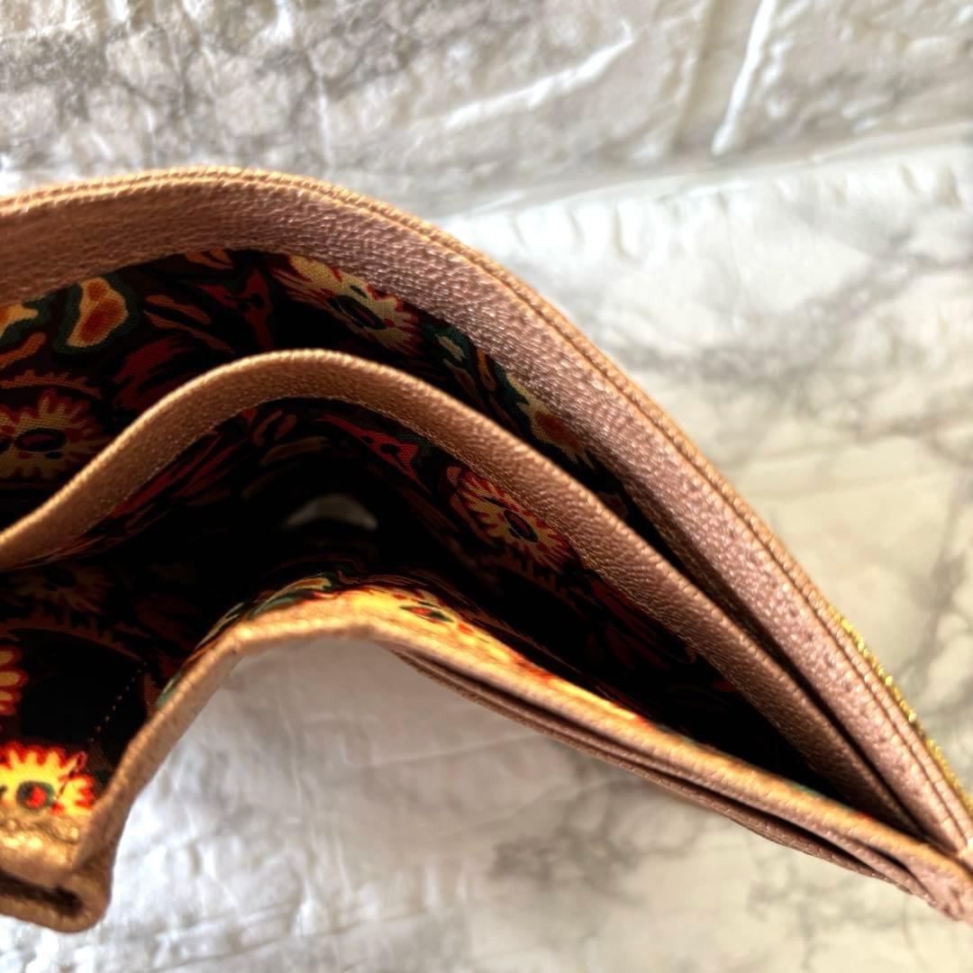 【極美品】アナスイ バタフライ 折り財布 がま口 本革 レザー ピンク ゴールド