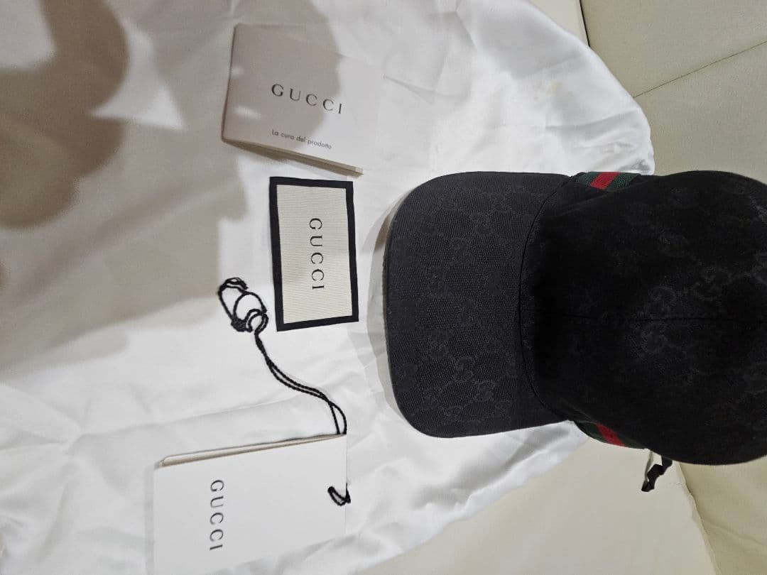 GUCCI ブラック GGパターン キャップ　グッチ