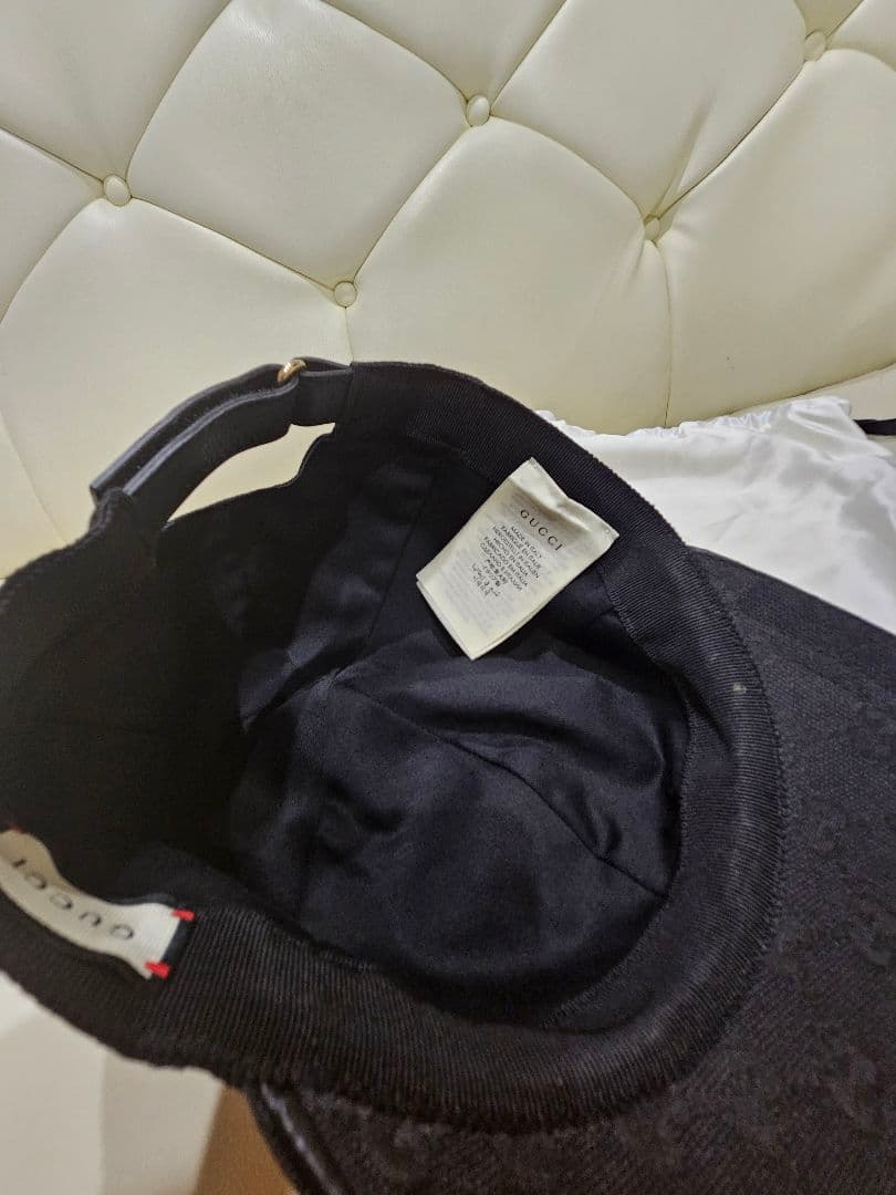 GUCCI ブラック GGパターン キャップ　グッチ