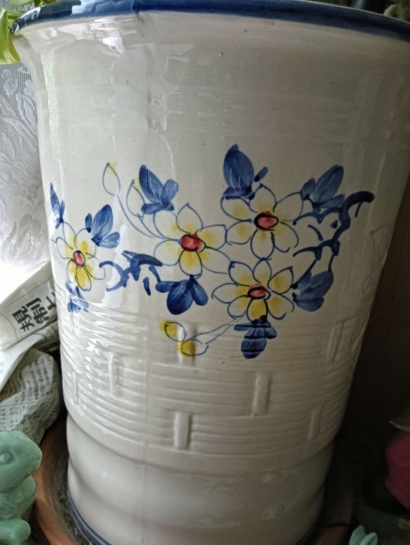 深め　陶器　植木鉢