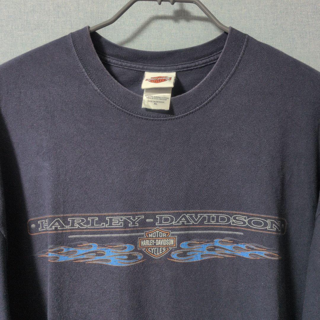 ハーレーダビッドソン　ロンＴ　袖ブルーフレイム　XL