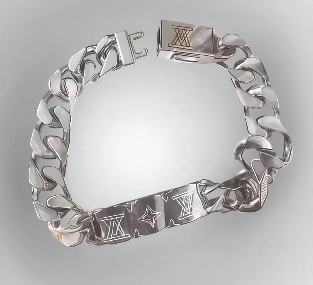 LOUISVUITTONチェーンブレスレットモノグラムシルバールイヴィトン；