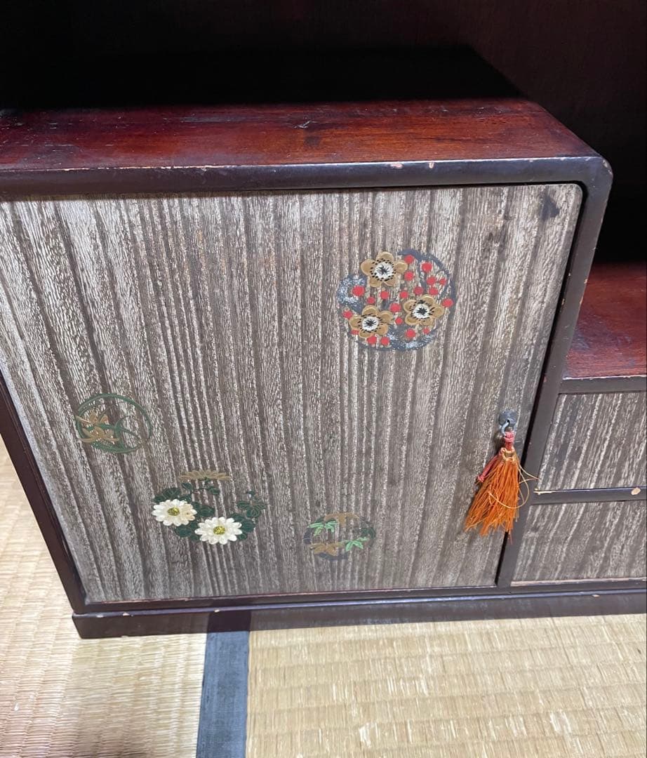 小型木製キャビネット 昭和レトロ引き出し付き