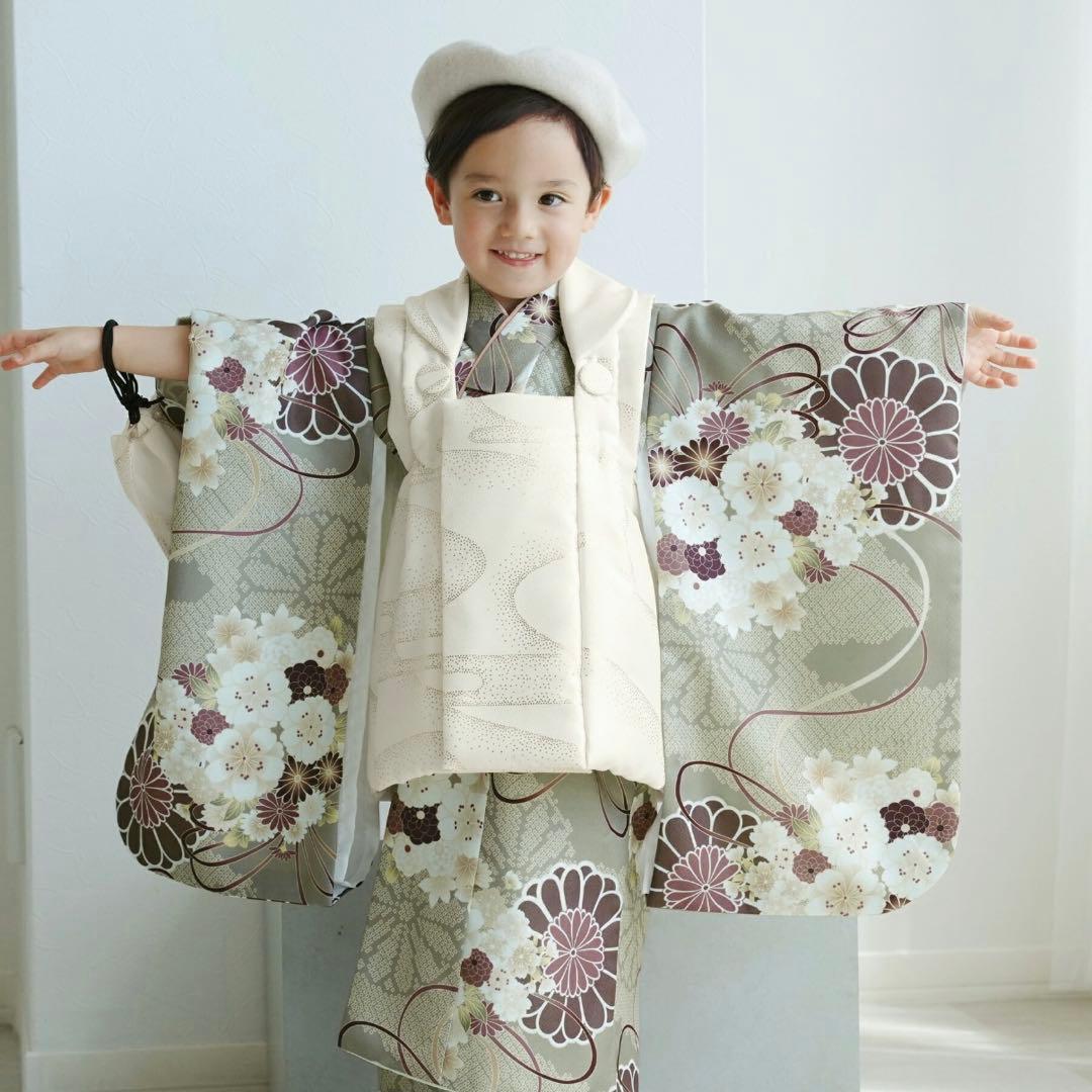 ✨即日発送可能✨ひよこ商店 七五三 3歳 男の子 グリーン 着物フルセット