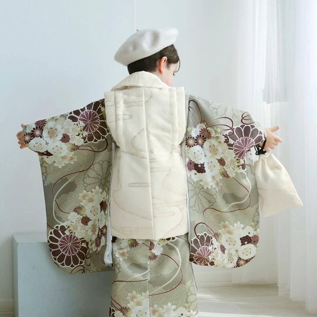 ✨即日発送可能✨ひよこ商店 七五三 3歳 男の子 グリーン 着物フルセット