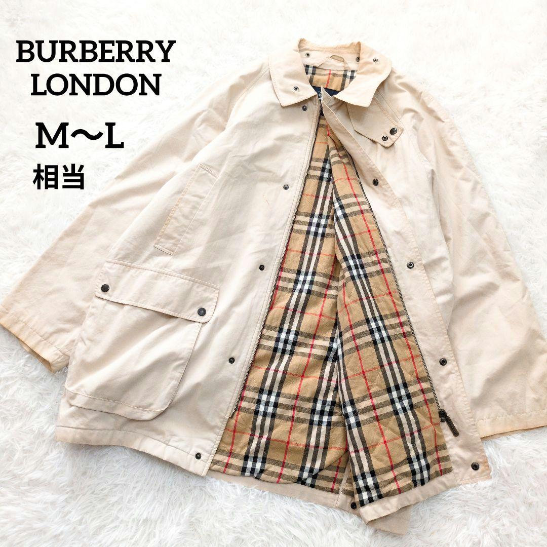 バーバリーロンドン　ステンカラーコート　裏地キルト　ベージュ　チェック柄6183