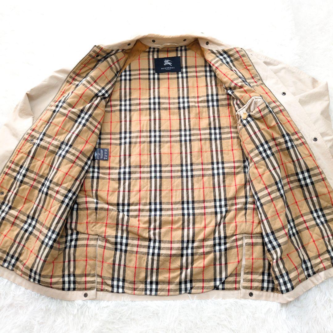 バーバリーロンドン　ステンカラーコート　裏地キルト　ベージュ　チェック柄6183