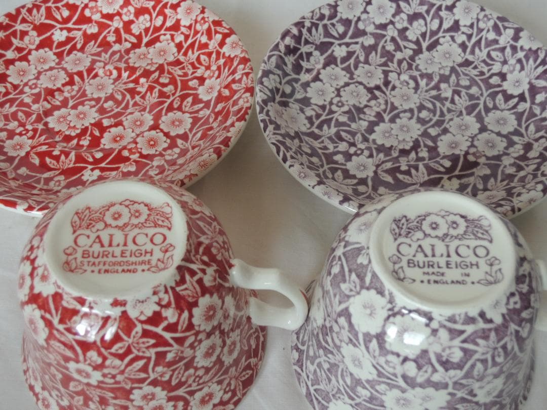 バーレイ　レッドキャリコ、マルベリーキャリコセット