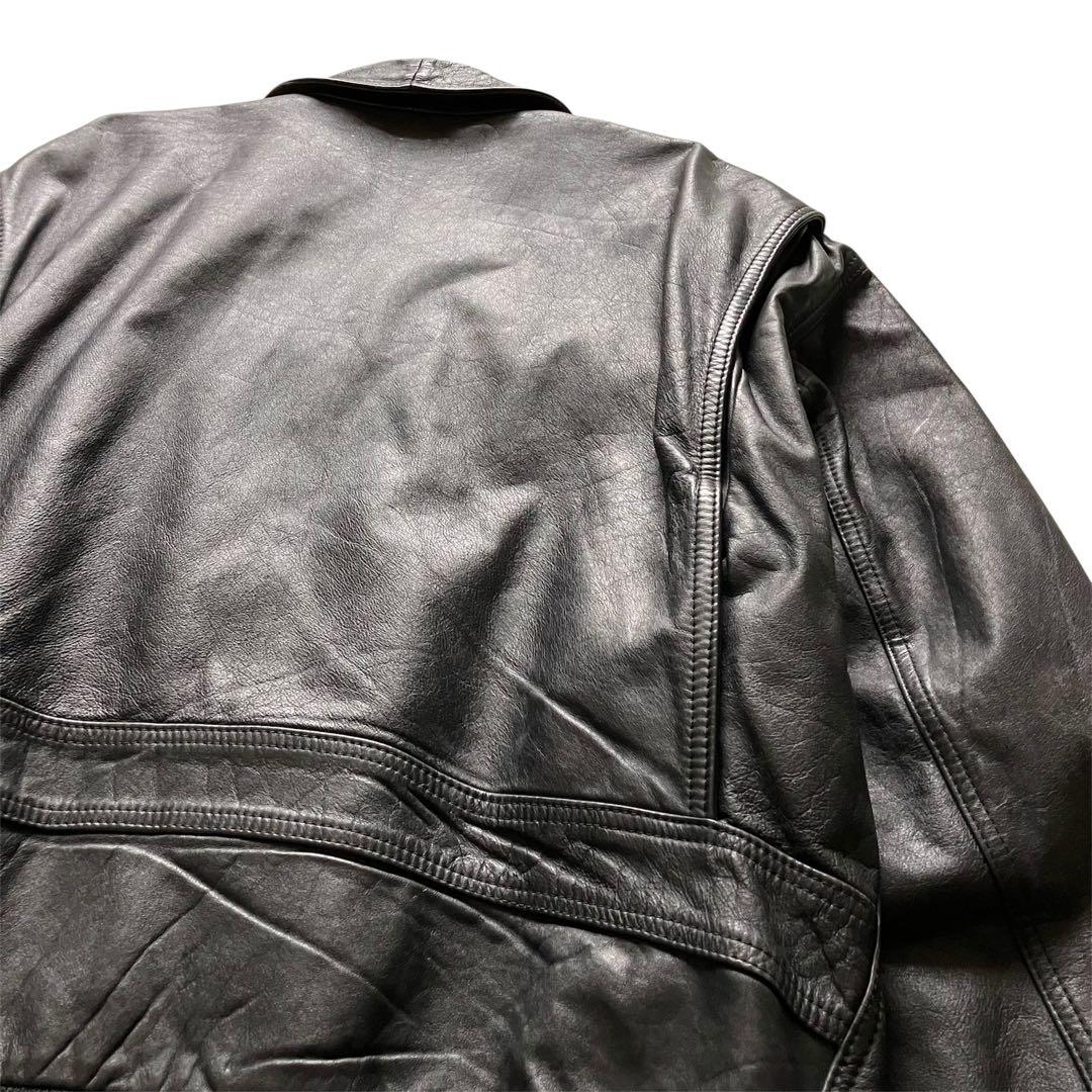 希少 80's イタリア製 A2type 本革レザー フライトJKT 黒 XL