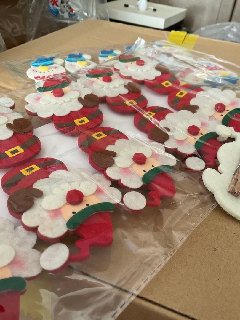 クリスマス用　サンタ＆スノーマンクリップ　ケーキ屋さん　販売　小物