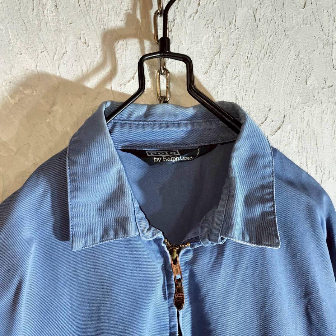 ポロラルフローレン　スイングトップ　ハリントンジャケット　ブルゾン　青　80s〜