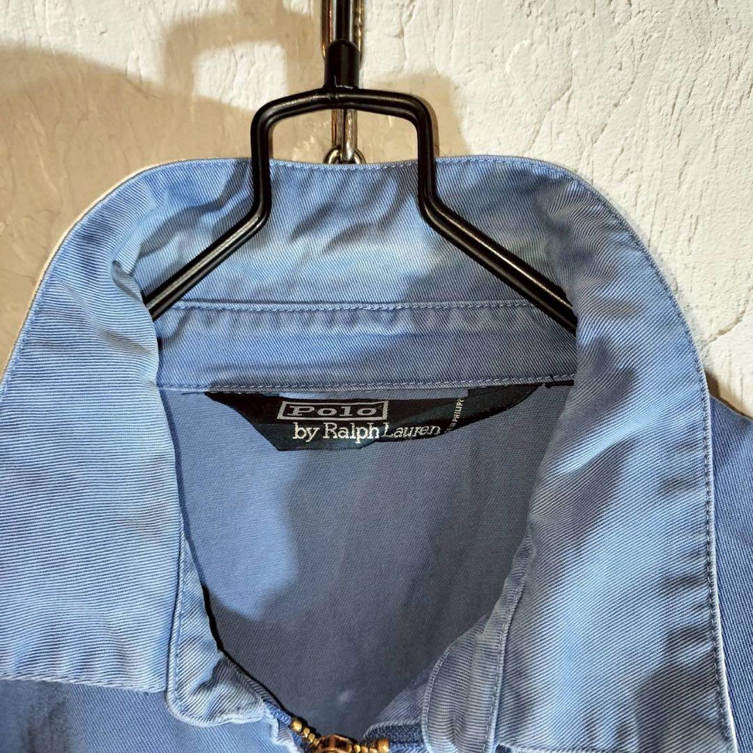 ポロラルフローレン　スイングトップ　ハリントンジャケット　ブルゾン　青　80s〜