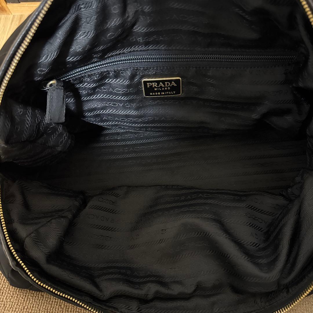 リーリエ プラダ　ボストンバッグ　チェーン　ナイロン　キルティング　白タグ