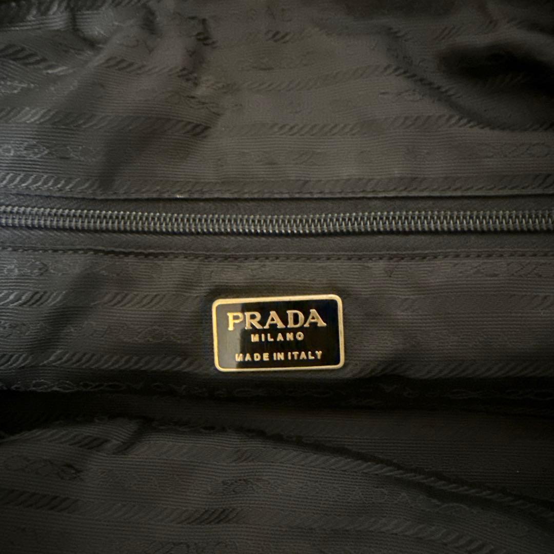 リーリエ プラダ　ボストンバッグ　チェーン　ナイロン　キルティング　白タグ