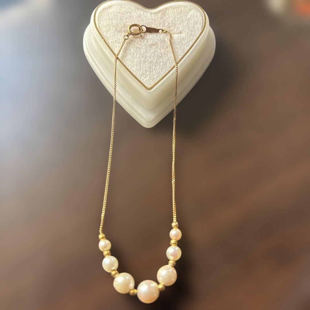 K18真珠ブレスレットかアンクレット