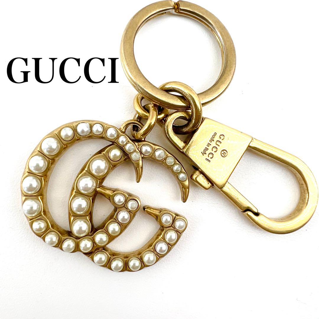 極美品✨GUCCI キーリング キーホルダー マーモント GG パール 真珠