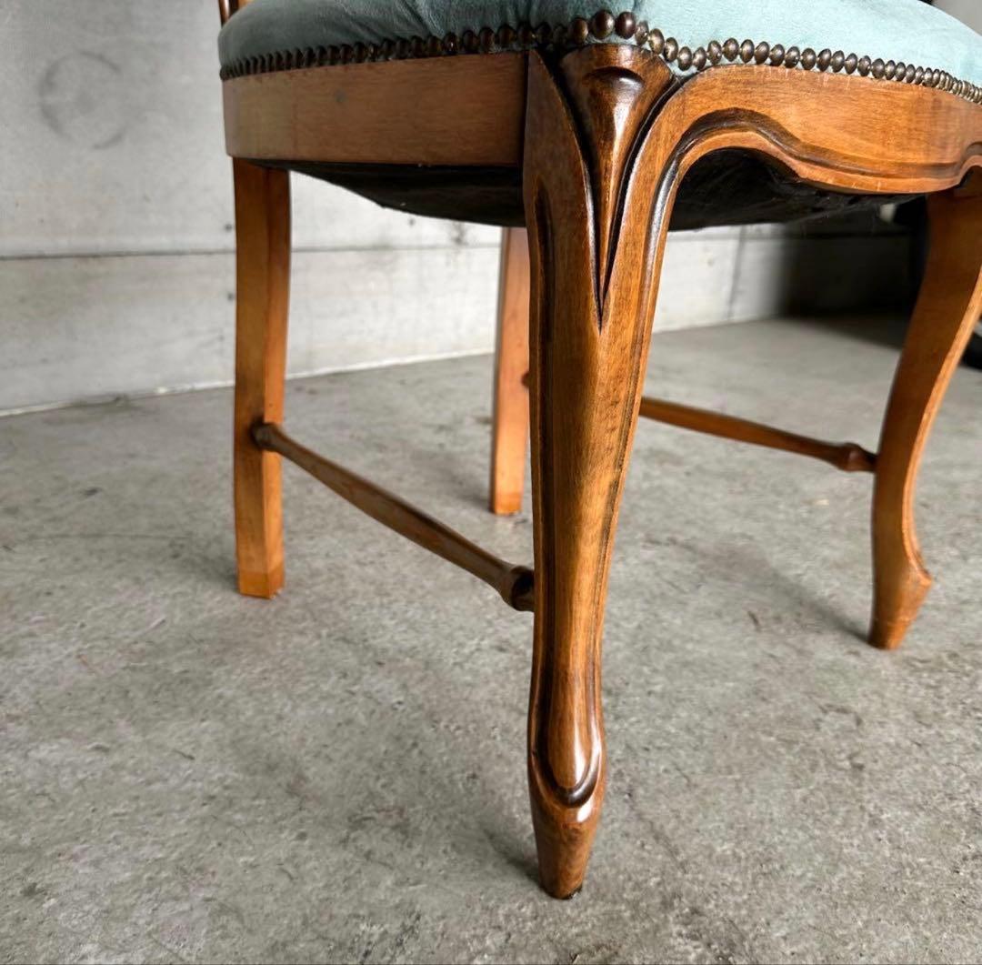 ✦90s✦ロココ調 イタリア製ダイニングチェア アンティーク　ベロア ベルベット