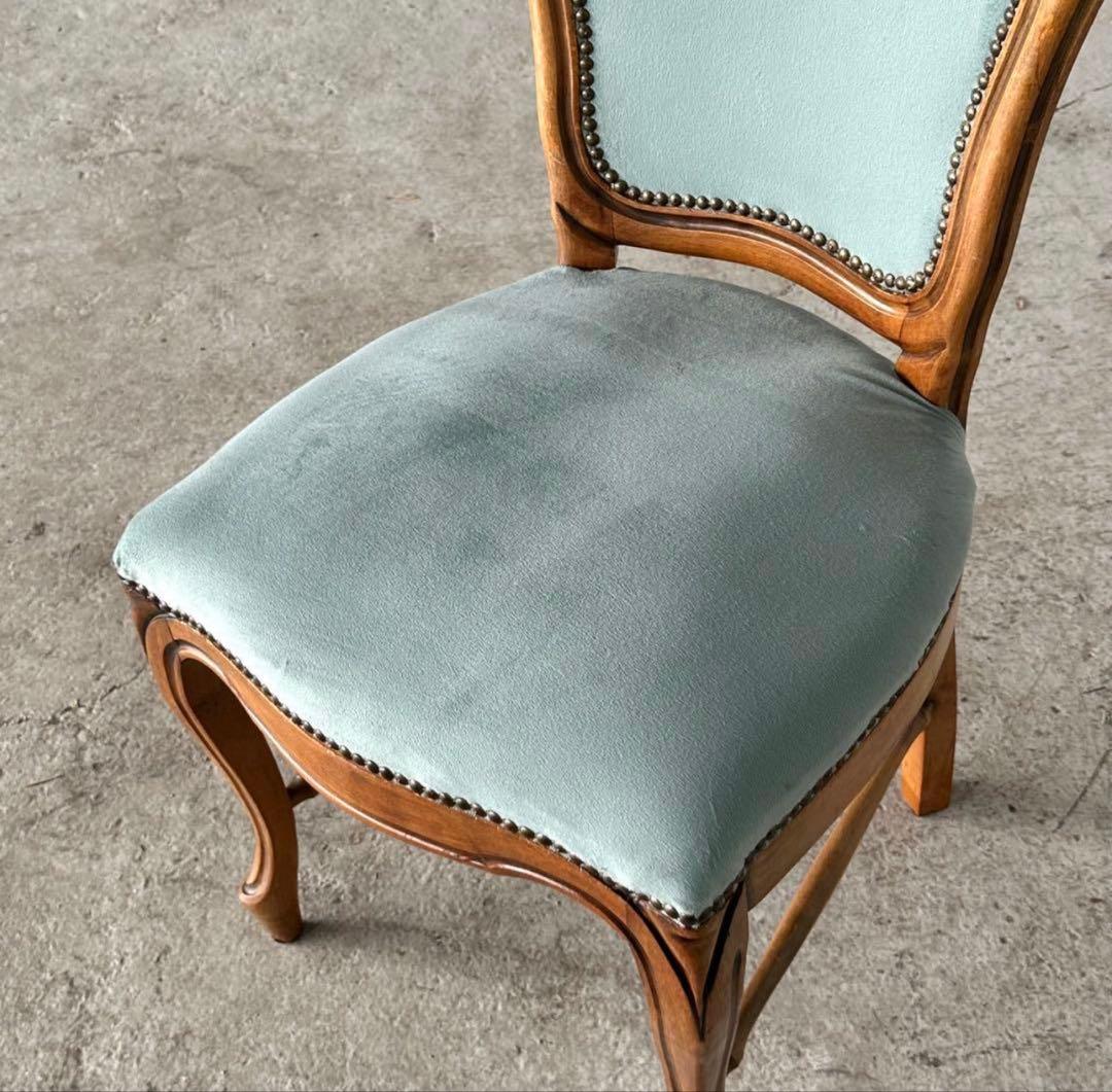 ✦90s✦ロココ調 イタリア製ダイニングチェア アンティーク　ベロア ベルベット