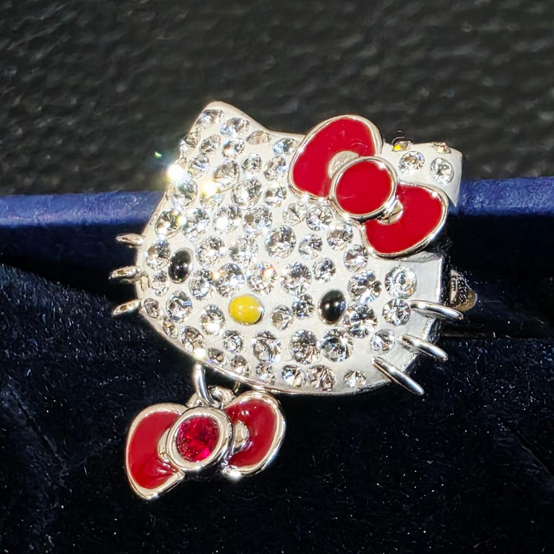 美品✨希少✨スワロフスキー ハローキティ リング 9号 50 サンリオ 箱 指輪