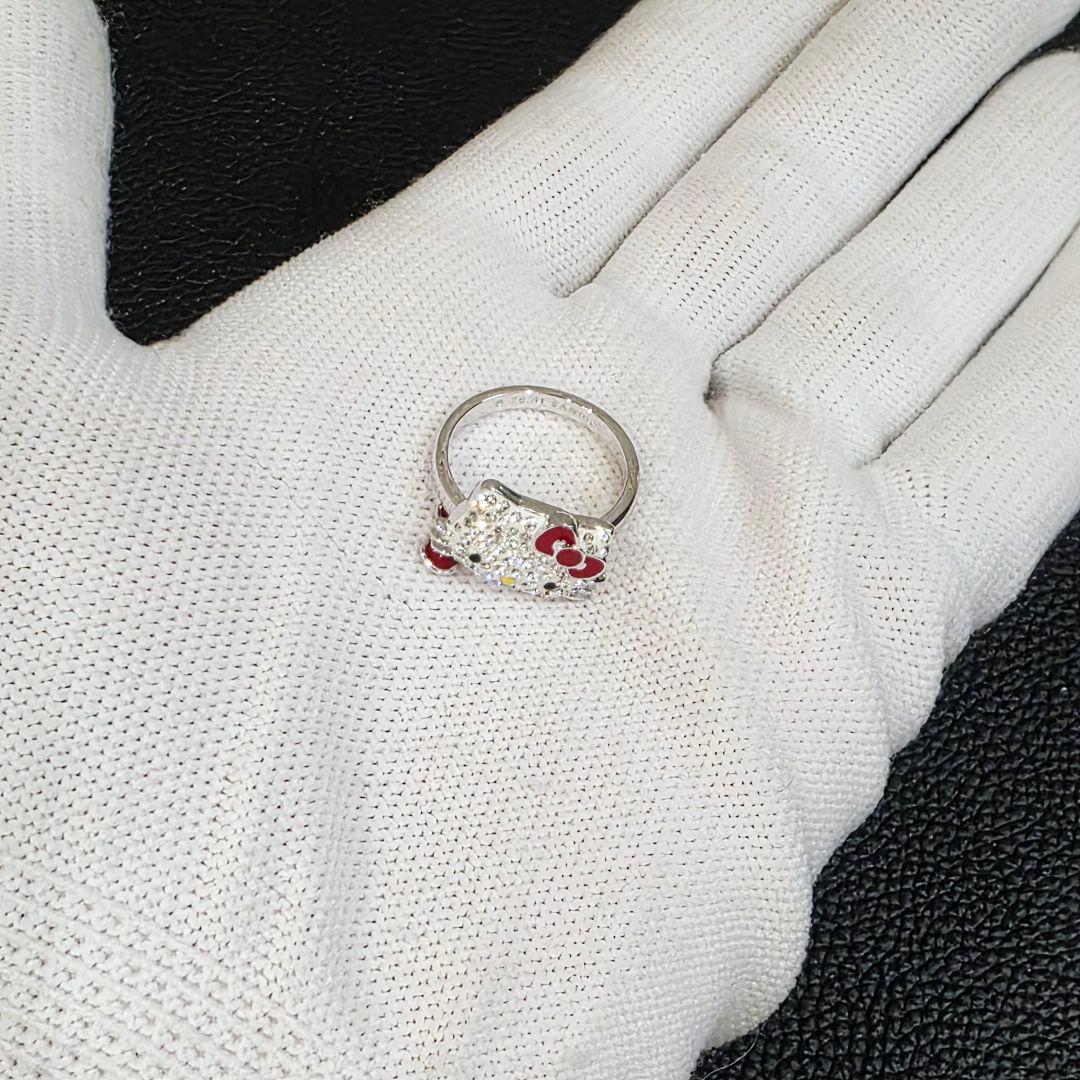 美品✨希少✨スワロフスキー ハローキティ リング 9号 50 サンリオ 箱 指輪