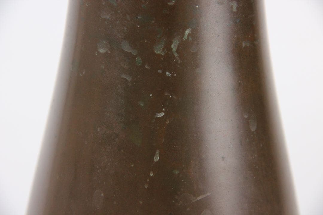 藏六造 饕餮文銅瓶 花瓶　青銅器写 唐金 花入 唐物写　遺古居 　EL11-27