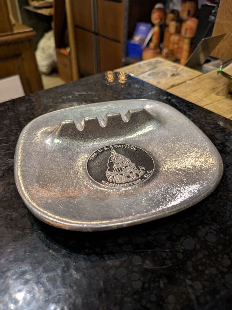 USヴィンテージ アッシュトレイ 灰皿 小物置き ディスプレイ ピューター