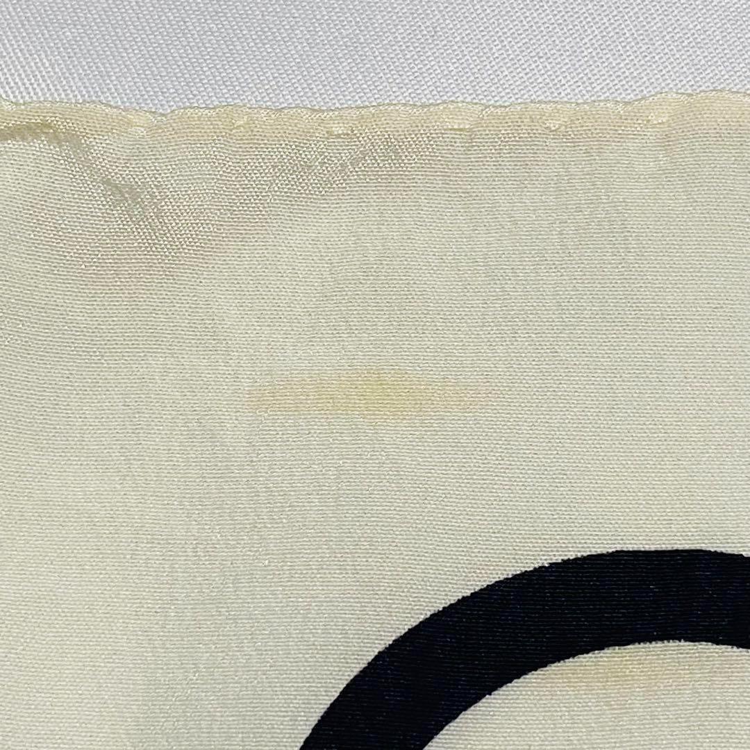 ☆CHANEL☆ ミニスカーフ ドット シルク オフホワイト ブラック.