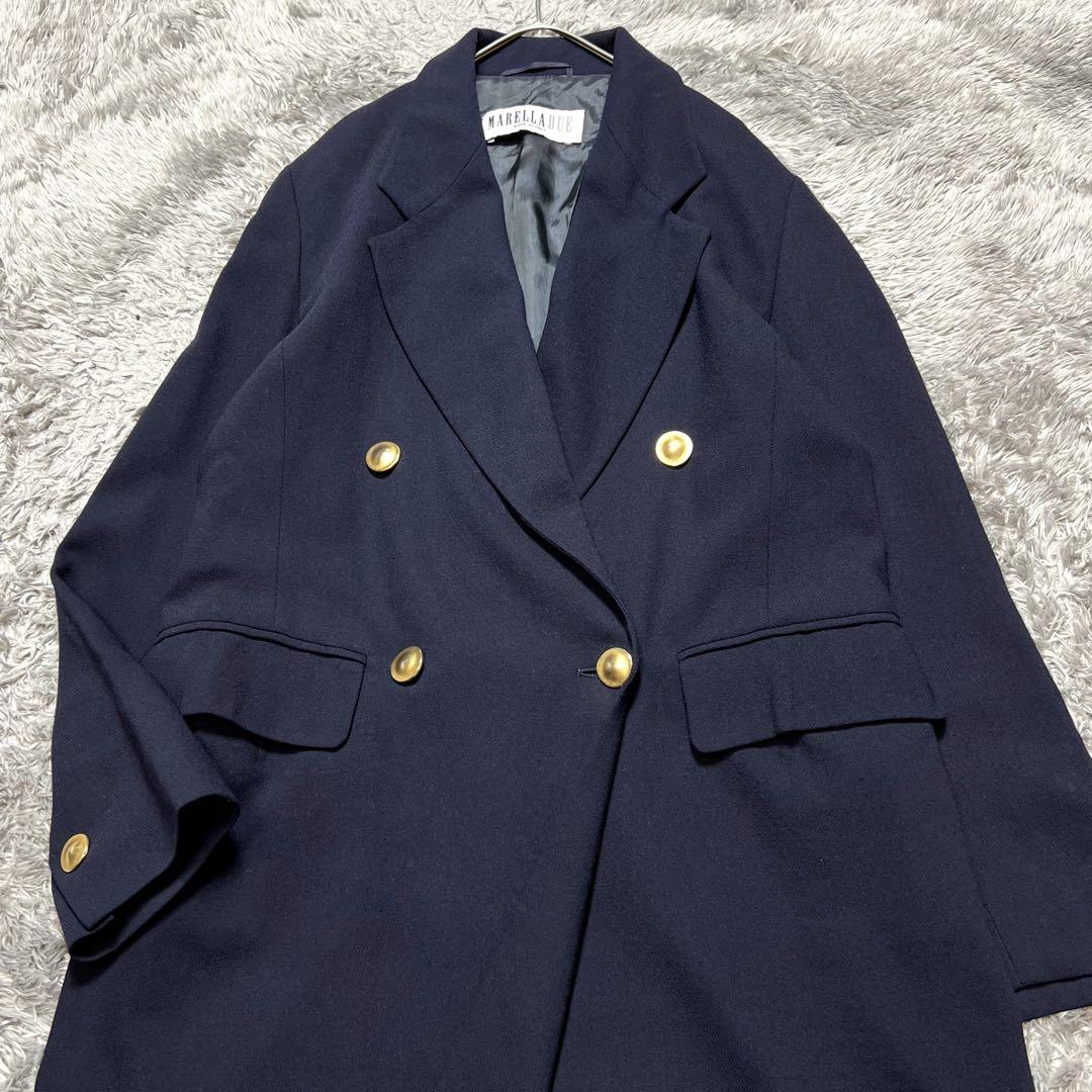 MaxMara マレーラ 金ボタン ライトチェスターコート XL相当 美品