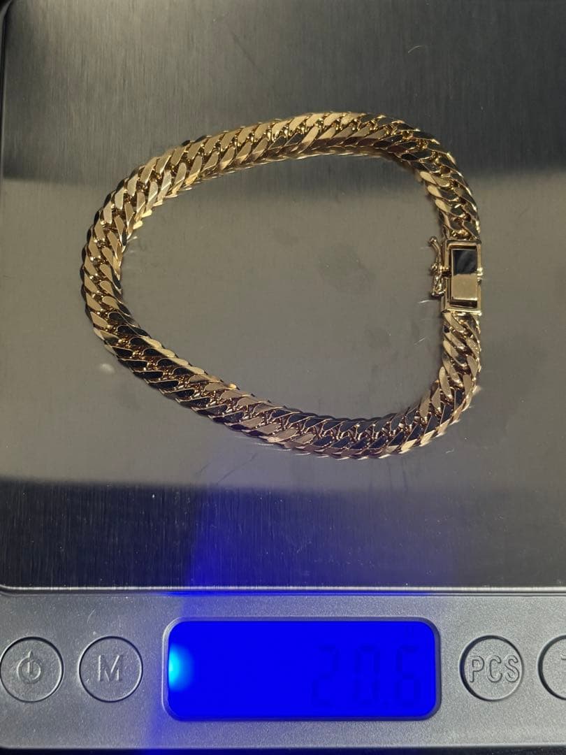 K18 喜平　金ブレスレット　18cm 20.5g 6面ダブル　造幣局マークあり