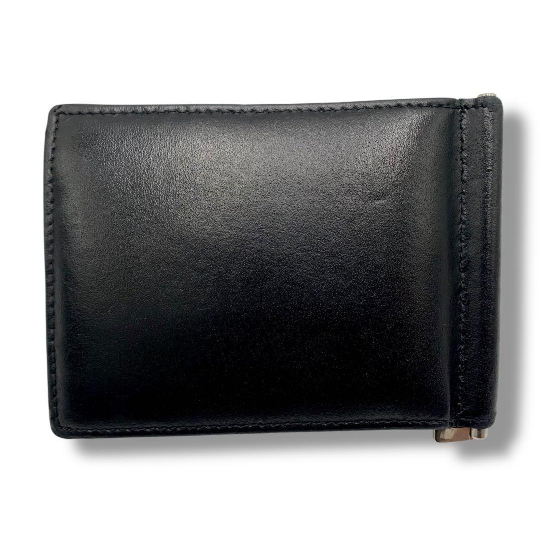 美品✨イヴサンローラン マネークリップ カサンドラ 二つ折り レザー ブラック