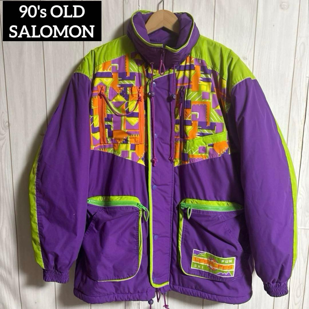 希少90sオールドOLD SALOMONヴィンテージスノージャケットバブルウェア